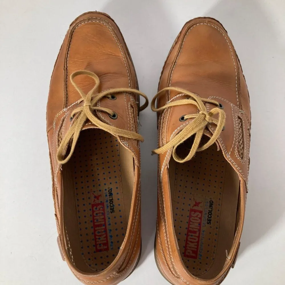 Mens Pikolinos Secolino Leather Lace Up Boat Shoe Brown 45/ US 11.5 or 12 Made I
